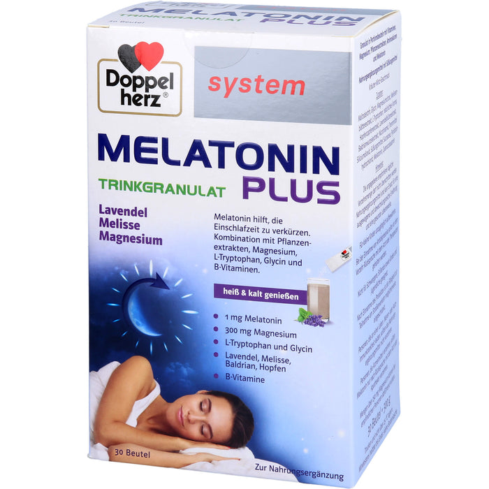 Doppelherz system Melatonin Plus Trinkgranulat zur Verkürzung der Einschlafzeit, 30 St. Beutel