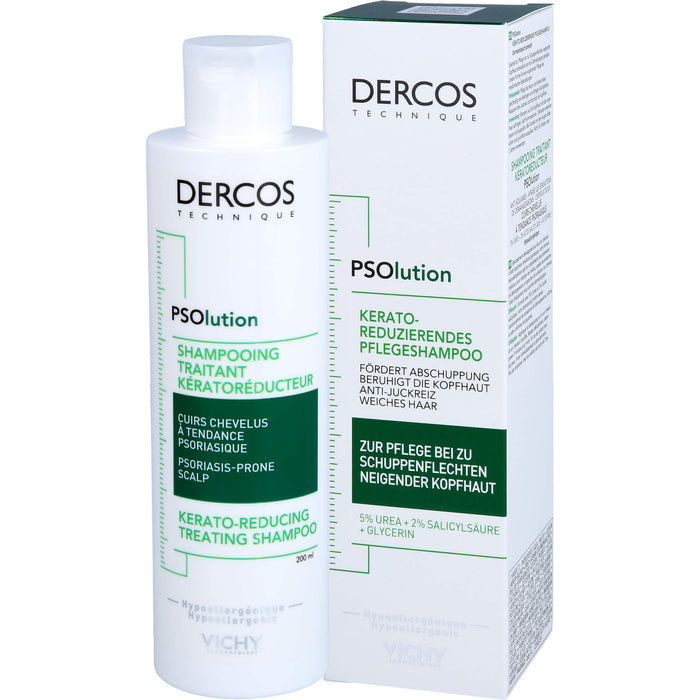 DERCOS PSOlusion 5% Urea Pflege-Shampoo beruhigt die Kopfhaut auch bei Psoriasis, 200 ml Shampoo