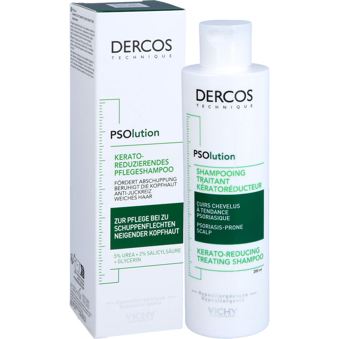 DERCOS PSOlusion 5% Urea Pflege-Shampoo beruhigt die Kopfhaut auch bei Psoriasis, 200 ml Shampoo