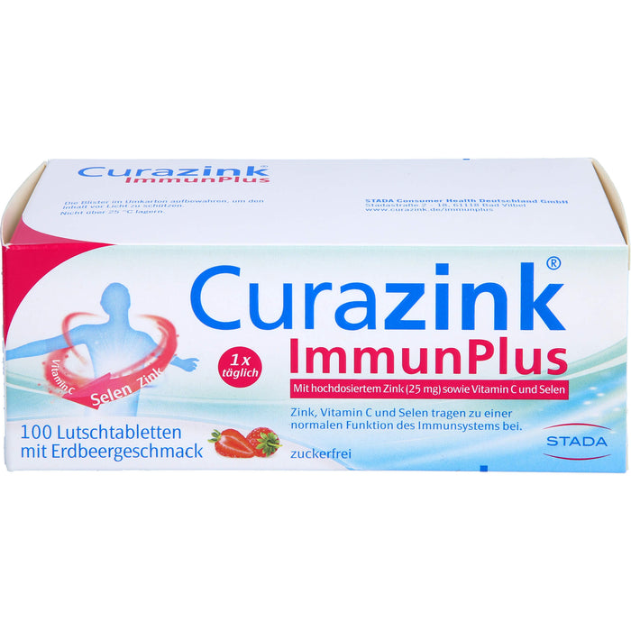 Curazink ImmunPlus Lutschtabletten mit Erdbeergeschmack, 100 St. Tabletten
