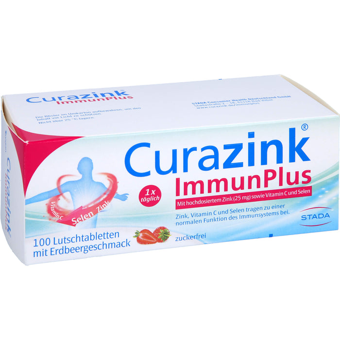 Curazink ImmunPlus Lutschtabletten mit Erdbeergeschmack, 100 St. Tabletten
