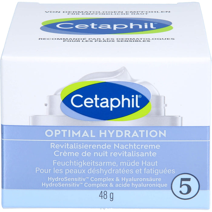 Cetaphil Optimal Hydration revitalisierende Nachtcreme für feuchtigkeitsarme, müde Haut, 48 g Creme