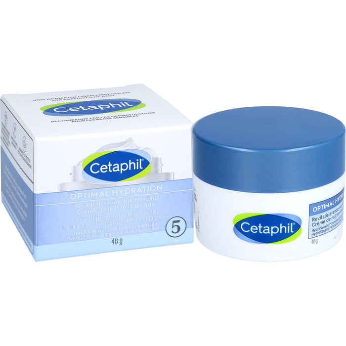 Cetaphil Optimal Hydration revitalisierende Nachtcreme für feuchtigkeitsarme, müde Haut, 48 g Creme