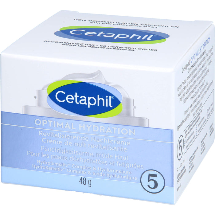 Cetaphil Optimal Hydration revitalisierende Nachtcreme für feuchtigkeitsarme, müde Haut, 48 g Creme
