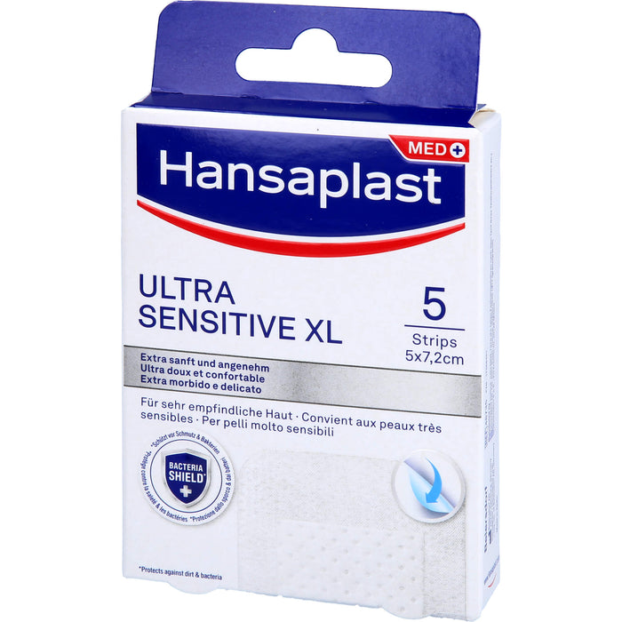 Hansaplast Wundverband Ultra Sensitive 5x7,2cm XL, 5 St PFL