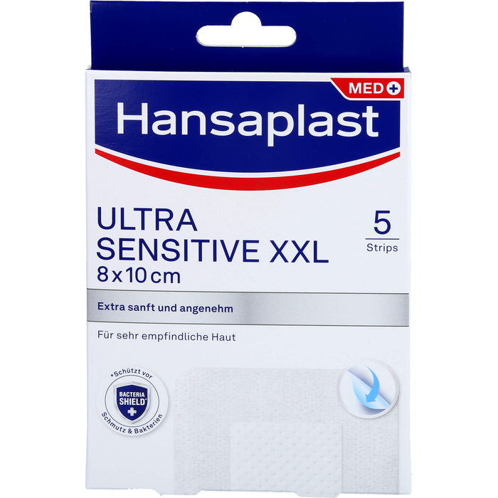 Hansaplast Wundverband Ultra Sensitive 8x10cm XXL, 5 St PFL