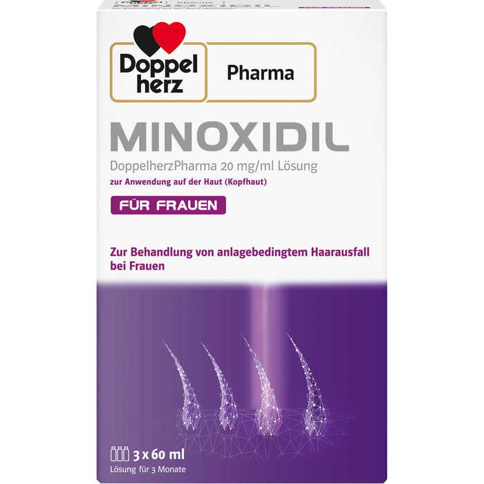 Doppelherz Pharma Minoxidil 20 mg/ml Lösung für anlagebedingtem Haarausfall bei Frauen, 180 ml Lösung