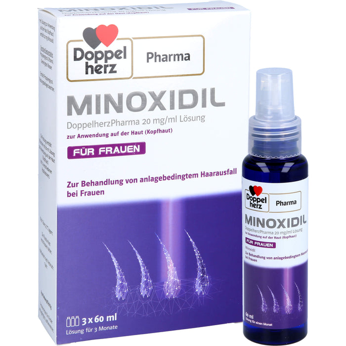Doppelherz Pharma Minoxidil 20 mg/ml Lösung für anlagebedingtem Haarausfall bei Frauen, 180 ml Lösung