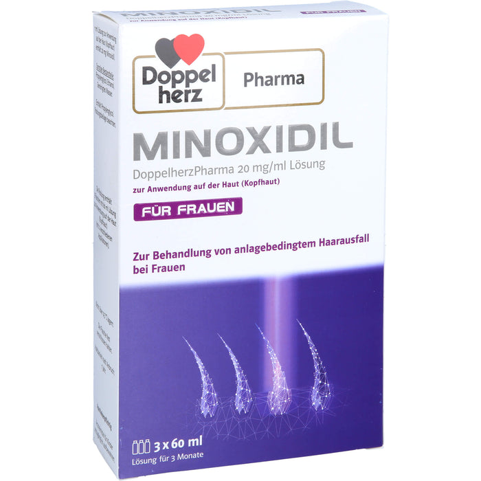 Doppelherz Pharma Minoxidil 20 mg/ml Lösung für anlagebedingtem Haarausfall bei Frauen, 180 ml Lösung