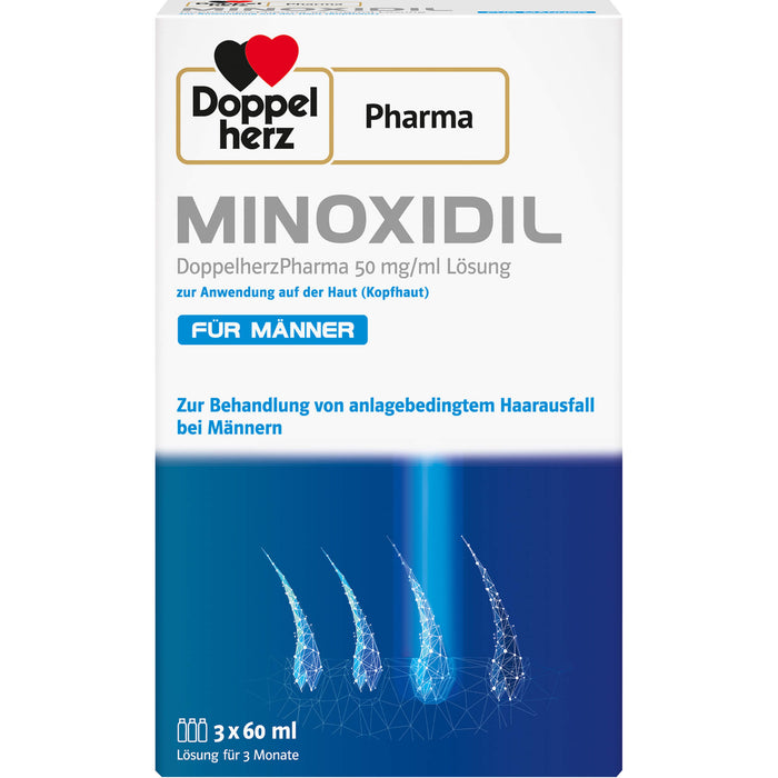 Doppelherz Pharma Minoxidil 50 mg/ml Lösung für anlagebedingtem Haarausfall bei Männern, 180 ml Lösung