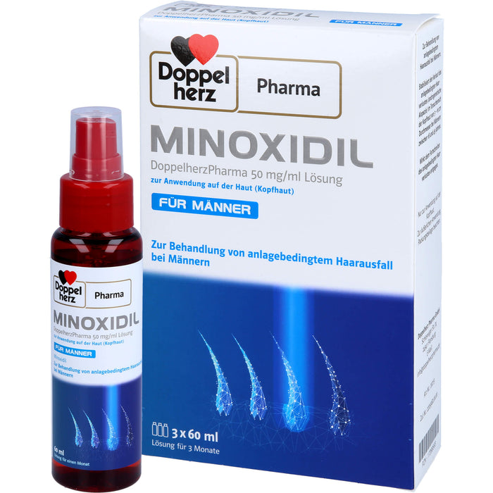 Doppelherz Pharma Minoxidil 50 mg/ml Lösung für anlagebedingtem Haarausfall bei Männern, 180 ml Lösung