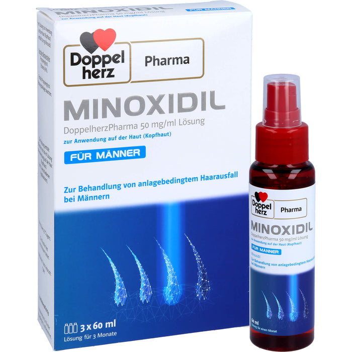 Doppelherz Pharma Minoxidil 50 mg/ml Lösung für anlagebedingtem Haarausfall bei Männern, 180 ml Lösung