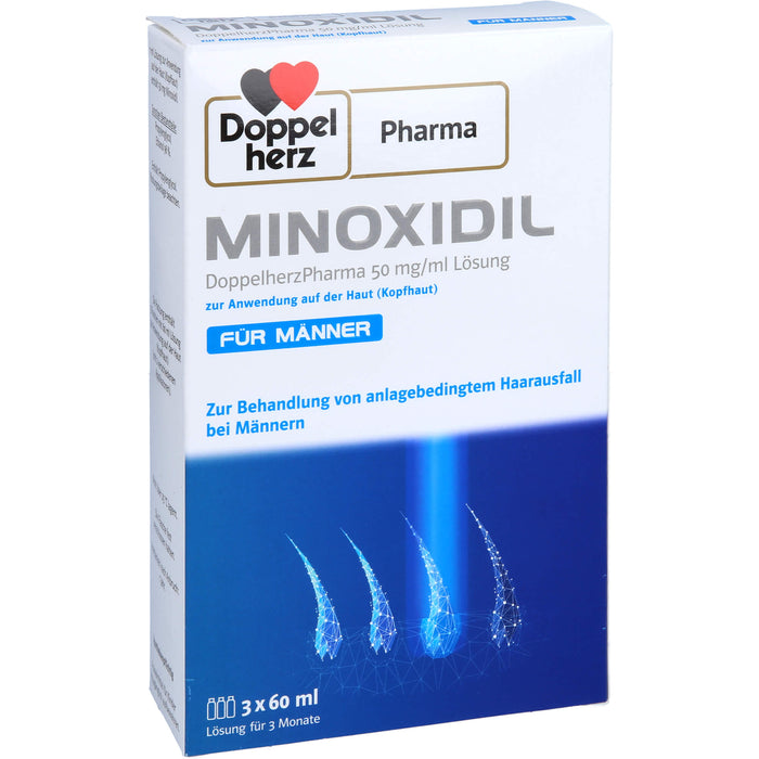 Doppelherz Pharma Minoxidil 50 mg/ml Lösung für anlagebedingtem Haarausfall bei Männern, 180 ml Lösung