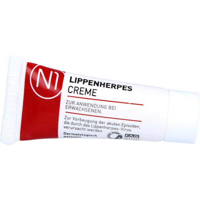 N1 Lippenherpes Creme verhindert die Bläschenbildung, stoppt die Virenvermehrung und lindert rasch Schmerzen, 2 g Creme