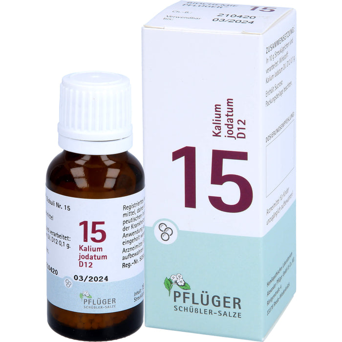 Pflüger Biochemie Nr.15 Kalium jodatum D12 Globuli, 15 g Globuli