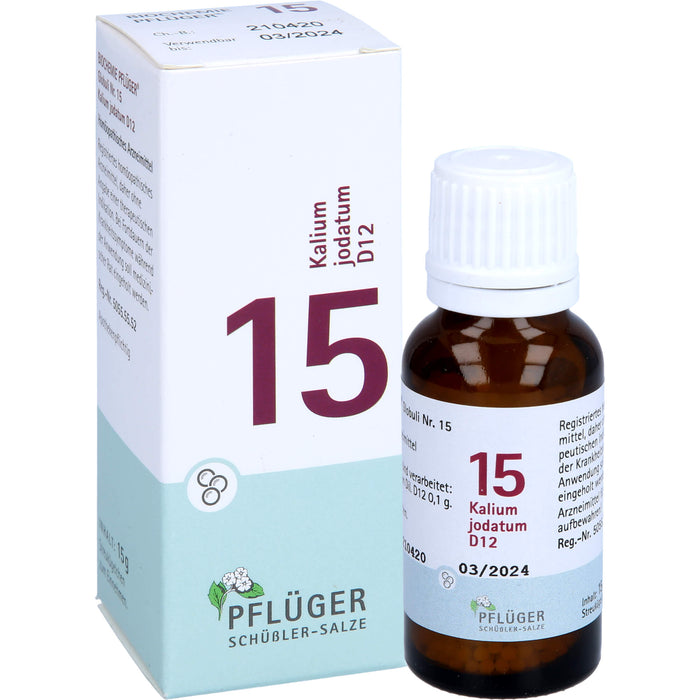 Pflüger Biochemie Nr.15 Kalium jodatum D12 Globuli, 15 g Globuli