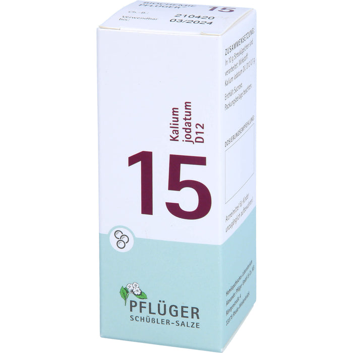 Pflüger Biochemie Nr.15 Kalium jodatum D12 Globuli, 15 g Globuli