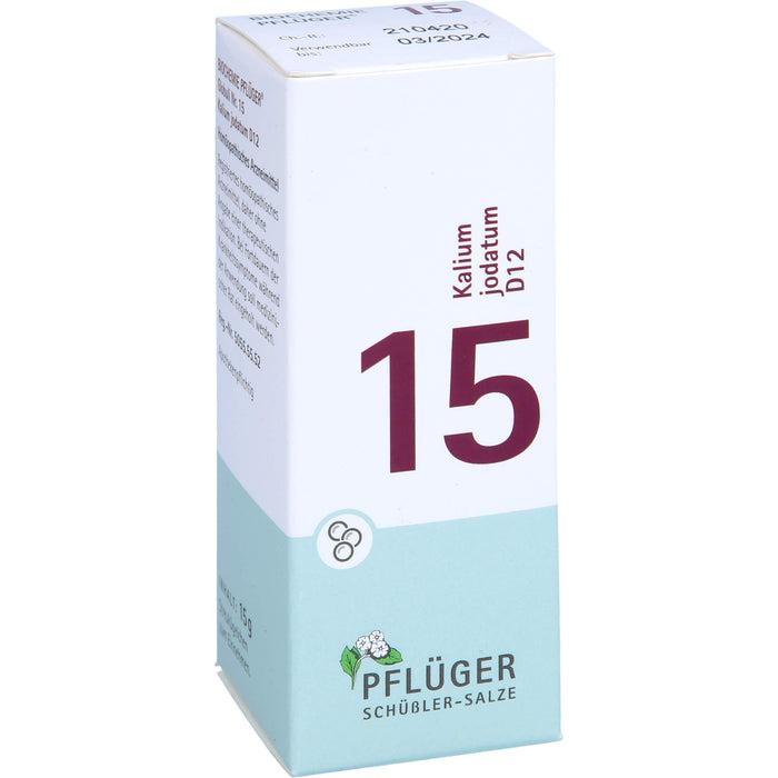 Pflüger Biochemie Nr.15 Kalium jodatum D12 Globuli, 15 g Globuli