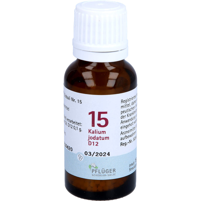 Pflüger Biochemie Nr.15 Kalium jodatum D12 Globuli, 15 g Globuli