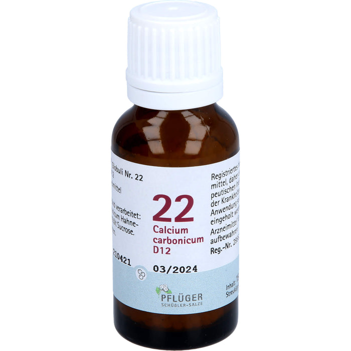 Biochemie Nr.22 Calcium carbonicum D12 Pflüger Globuli, 15 g GLO