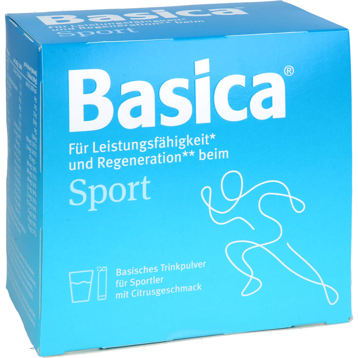 Basica Sport Trinkpulver mit Citrusgeschmack für Leistungsfähigkeit und Regeneration beim Sport, 50 St. Beutel