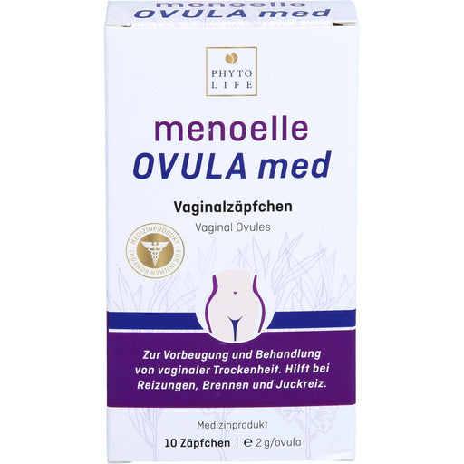 Menoelle Ovula med Vaginalzäfchen zur Vorbeugung und Behandlung bakterieller Vaginose, 10 St. Zäpfchen