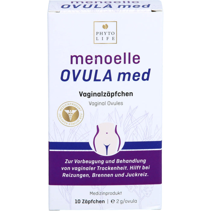 Menoelle Ovula med Vaginalzäfchen zur Vorbeugung und Behandlung bakterieller Vaginose, 10 St. Zäpfchen