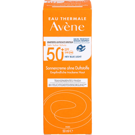 Avène Sonnencreme ohne Duftstoffe LSF 50+ für empfindliche trockene Haut invisible finish, 50 ml Creme