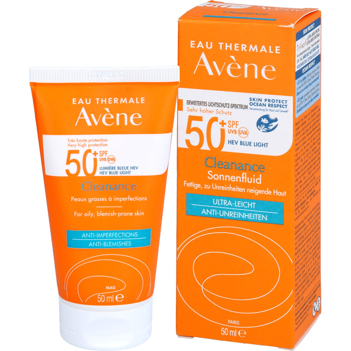 Avène Cleanance Sonnenfluid LSF 50+ für fettige, zu Unreinheiten neigende Haut, 50 ml Creme