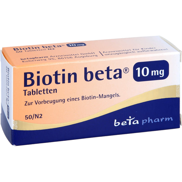Biotin beta 10 mg Tabletten zur Vorbeugung einens Biotin-Mangels, 50 St. Tabletten