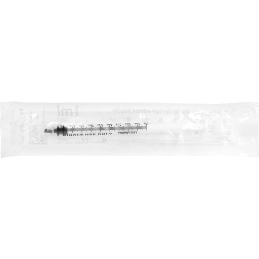 SOL-M 1 ml Spritze mit weißem Kolben, 100 St. Packung