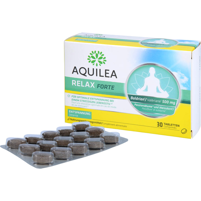 Aquilea Relax Forte Tabletten für optimale Entspannung bei einem stressigem Lebensstil, 30 St. Tabletten