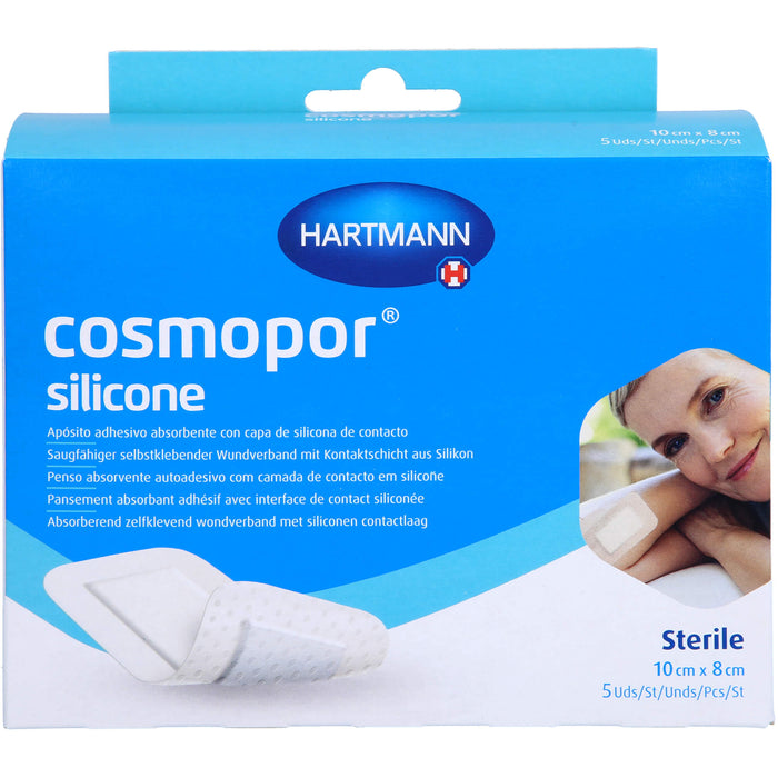 Cosmopor Silicone Wundverband 8 x 10 cm, 5 St. Pflaster