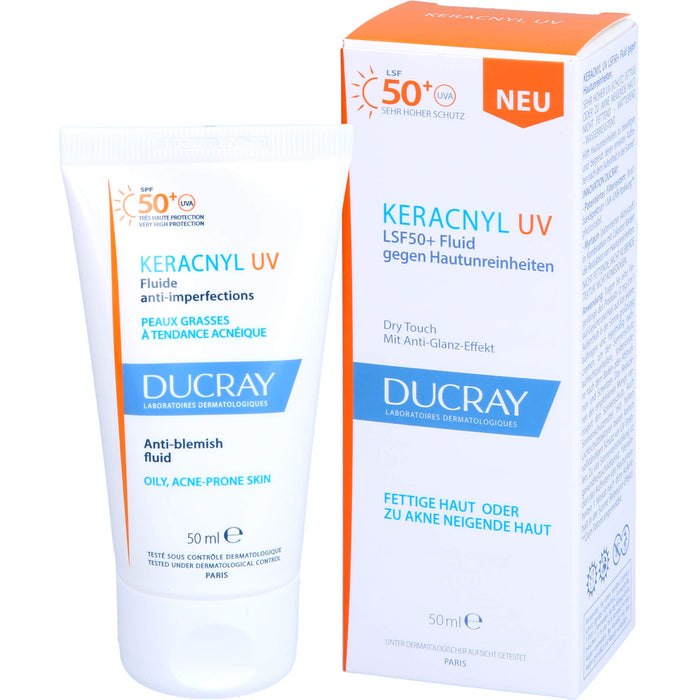 DUCRAY KERACNYL UV LSF 50+ Fluid gegen Hautunreinheiten, 50 ml Creme