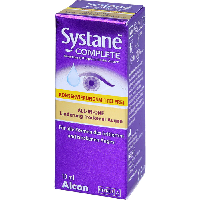 Systane Complete Benetzungstropfen für die Augen ohne Konservierungsmittel für trockene Augen, 10 ml Lösung
