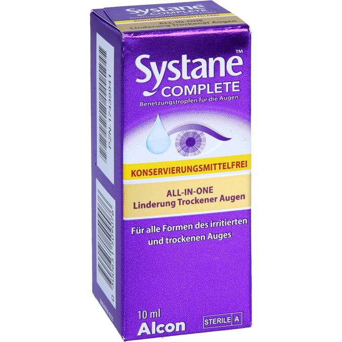 Systane Complete Benetzungstropfen für die Augen ohne Konservierungsmittel für trockene Augen, 10 ml Lösung
