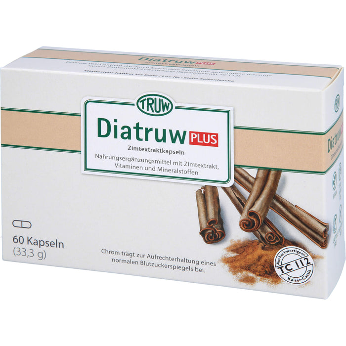 Diatruw Plus Zimtextraktkapseln zur Aufrechterhaltung eines normalen Blutzuckerspiegels, 60 St. Kapseln