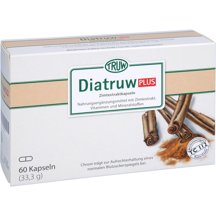 Diatruw Plus Zimtextraktkapseln zur Aufrechterhaltung eines normalen Blutzuckerspiegels, 60 St. Kapseln