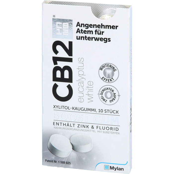 CB12 Boost Xylitol-Kaugummi Eucalyptus gegen Mundgeruch mit Whitening-Effekt, 10 St. Kaugummi
