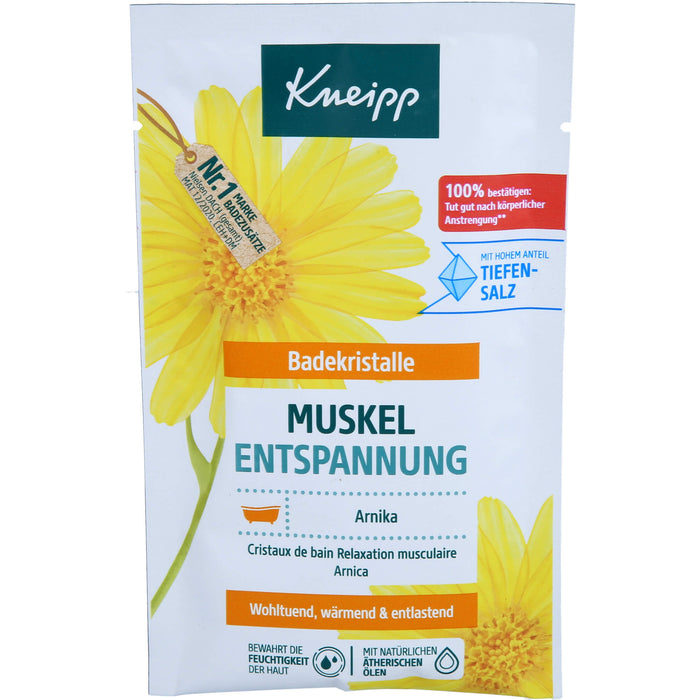 Kneipp Badekristalle Muskel Entspannung mit Arnika wohltuend, wärmend und entlastend, 60 g Pulver