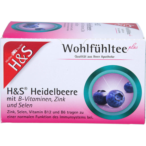 H&S Wohlfühltee Nr.57 Heidelbeere mit B-Vitaminen Zink und Selen, 20 St. Filterbeutel