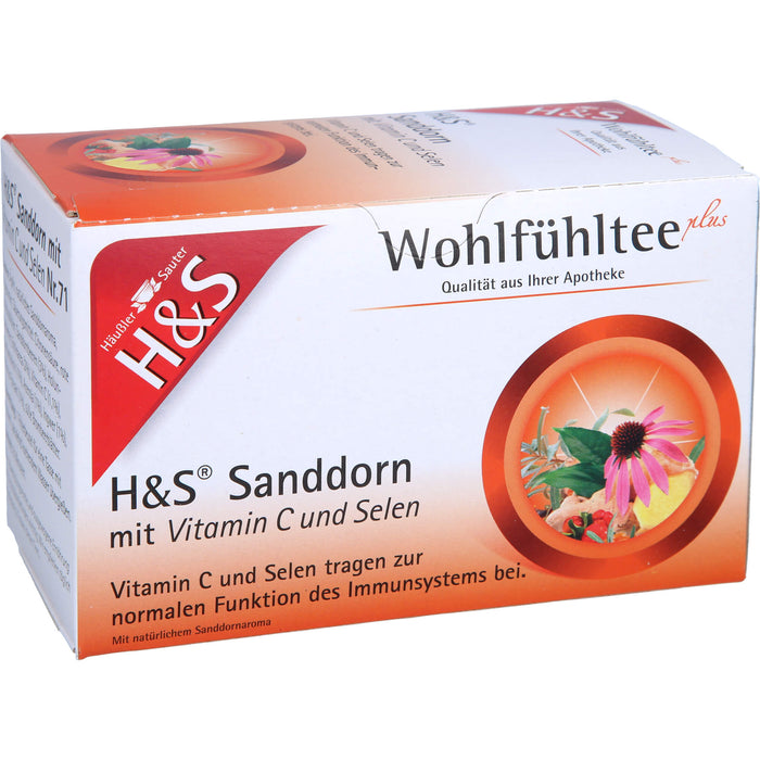 H&S Wohlfühltee Sanddorn mit Vitamin C und Selen, 20 St. Filterbeutel
