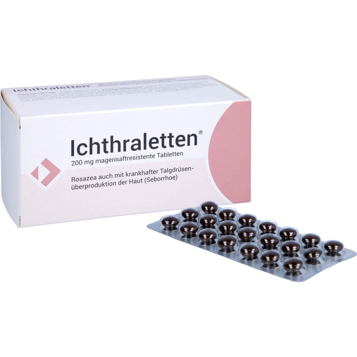 Ichthraletten 200 mg Tabletten bei Rosazea, 168 St. Tabletten