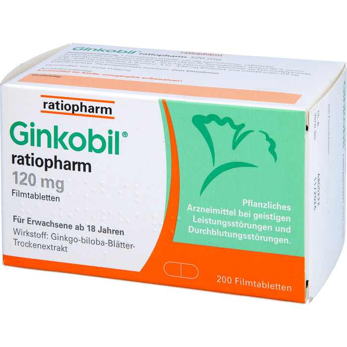 Ginkobil® ratiopharm 120 mg Filmtabletten, 200 St FTA