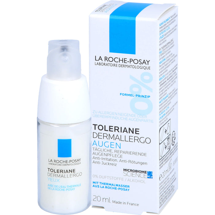 La Roche-Posay Toleriane Dermallergo Augen feuchtigkeitsspendende und beruhigende Augencreme, 20 ml Creme
