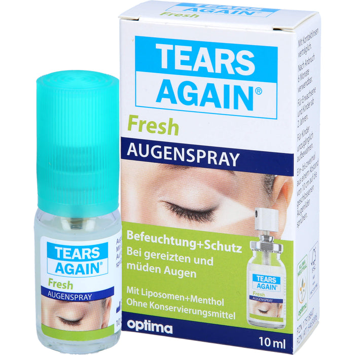 TEARS AGAIN Fresh Augenspray (ohne Konservierungsmittel) Befeuchtung und Schutz bei gereizten und müden Augen, 10 ml Lösung
