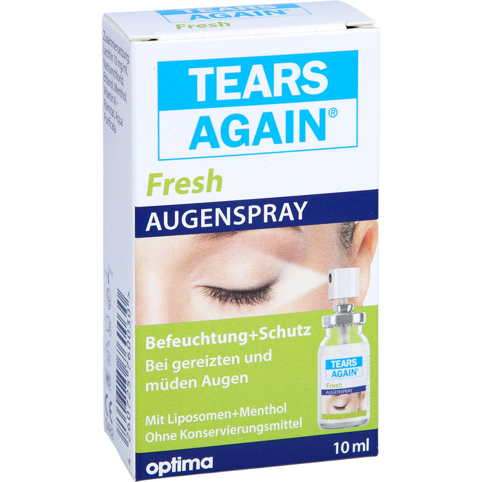 TEARS AGAIN Fresh Augenspray (ohne Konservierungsmittel) Befeuchtung und Schutz bei gereizten und müden Augen, 10 ml Lösung
