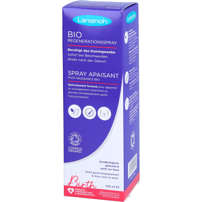 LANSINOH bio Regenerationsspray beruhigt das Dammgewebe, 100 ml Lösung
