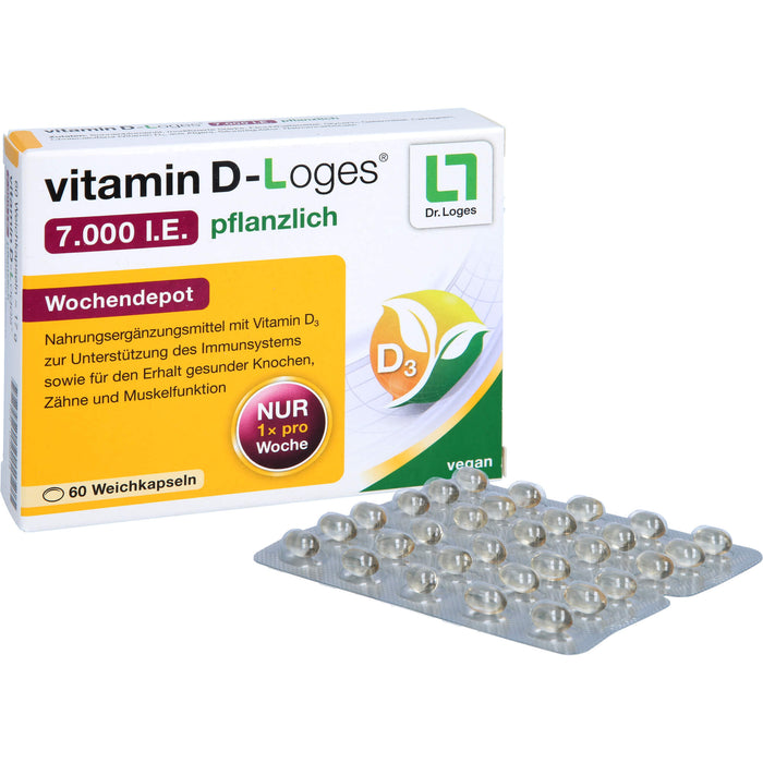Vitamin D-Loges 7.000 I.E. pflanzliche Weichkapseln, 60 St. Kapseln