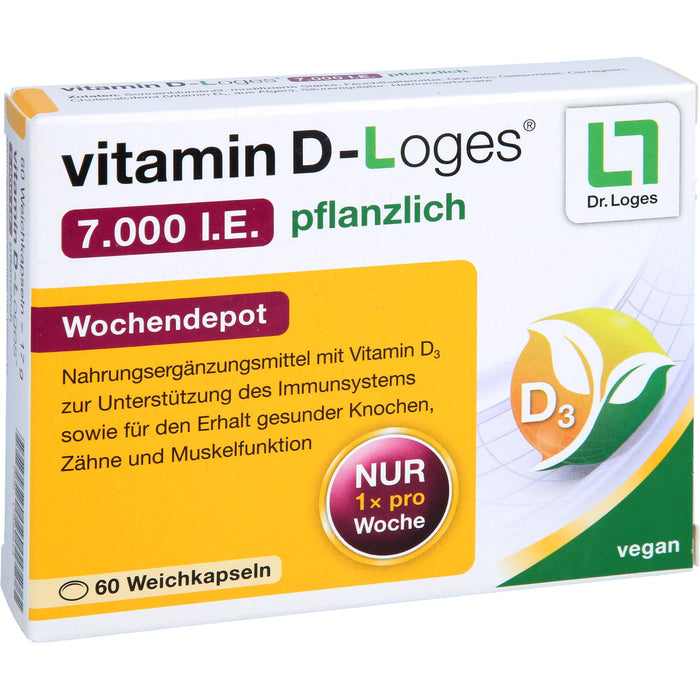 Vitamin D-Loges 7.000 I.E. pflanzliche Weichkapseln, 60 St. Kapseln